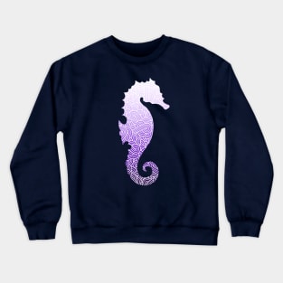 Ombre purple and white swirls doodles seahorse Crewneck Sweatshirt